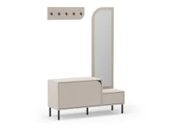 Schoenenkast Bea 2d+spiegel Crème - Giga Meubel