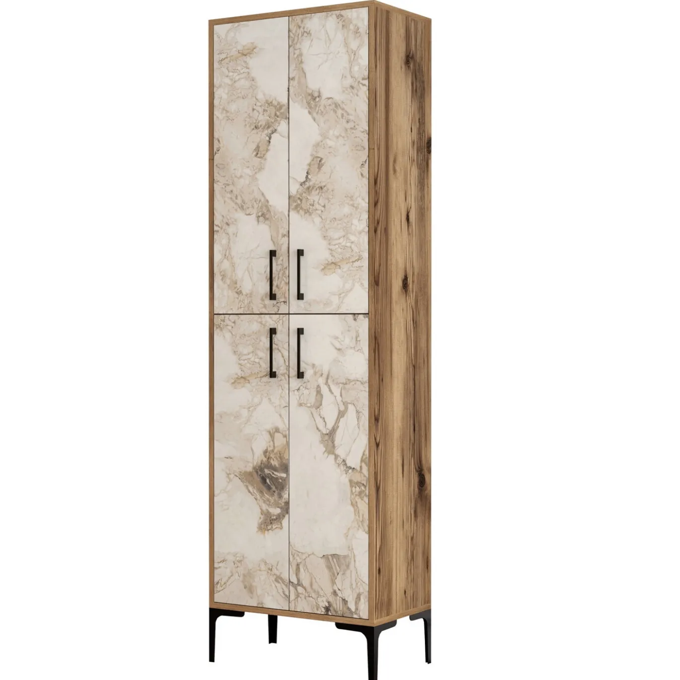 Schoenenkast Berlin Melamine Walnoot Wit Marmerlook