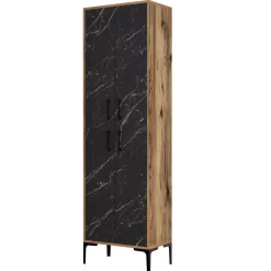 Schoenenkast Berlin Melamine Walnoot Zwart Marmerlook
