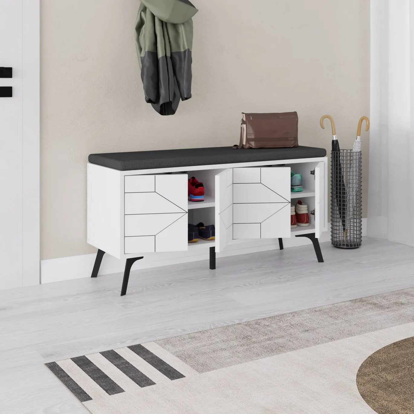 Schoenenkast Dune Wit 107cm