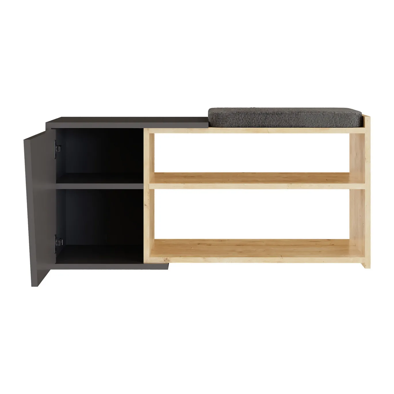 Schoenenkast Fiona Naturel/Antraciet