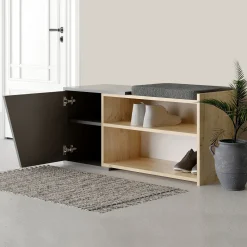 Schoenenkast Fiona Naturel/Antraciet
