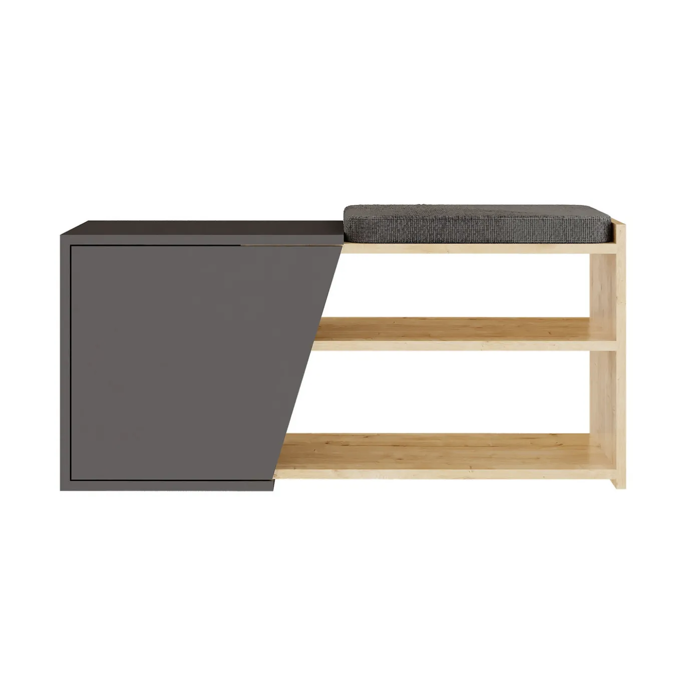 Schoenenkast Fiona Naturel/Antraciet