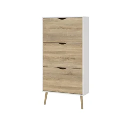 Schoenenkast Oslo Wit/Naturel - Giga Living