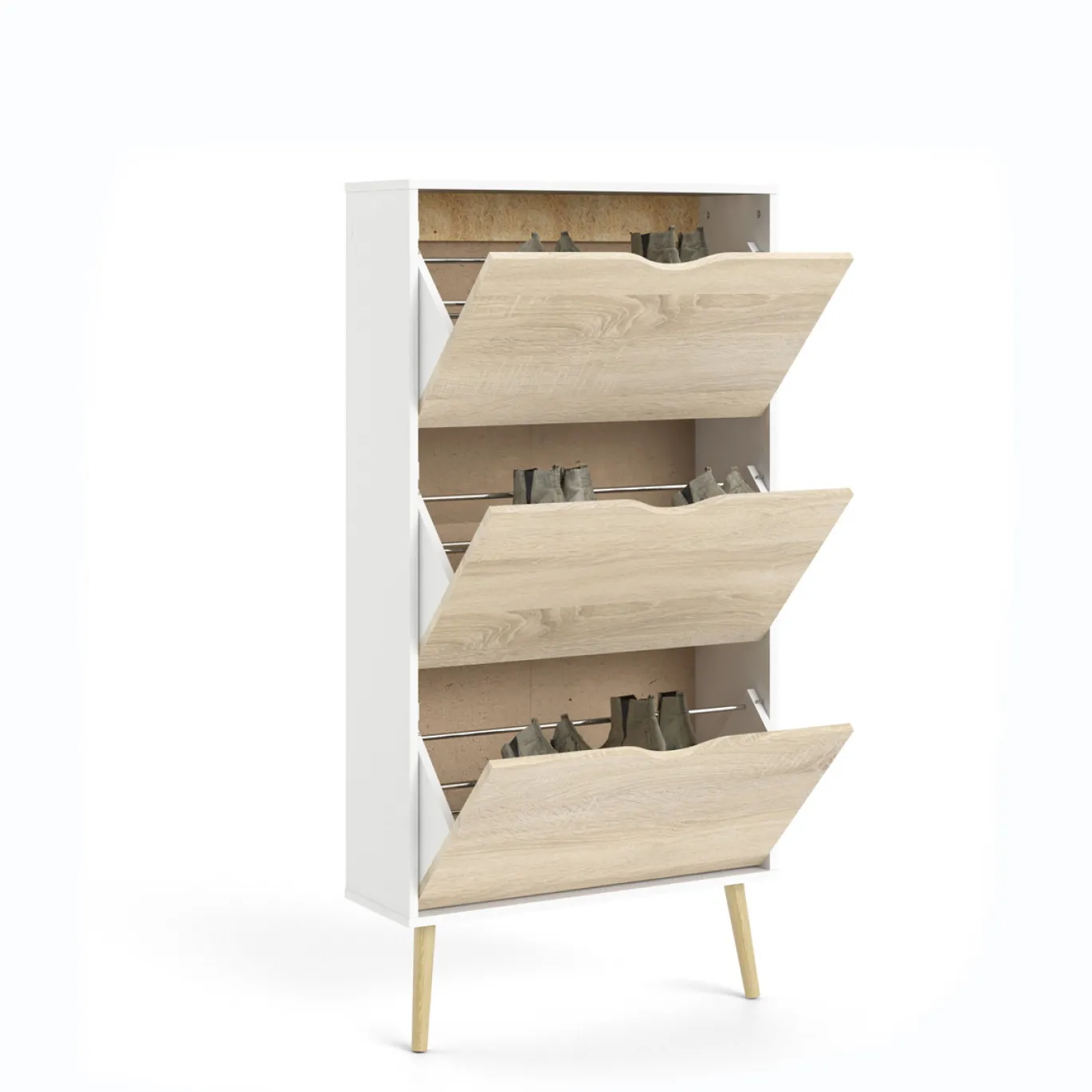 Schoenenkast Oslo Wit/Naturel - Giga Living