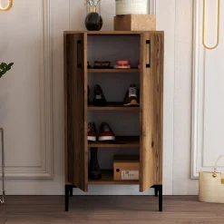 Schoenenkast Prag Melamine Walnoot