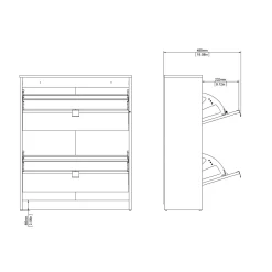 Schoenenkast Shoes 2 Lagen Mat Zwart - Giga Living