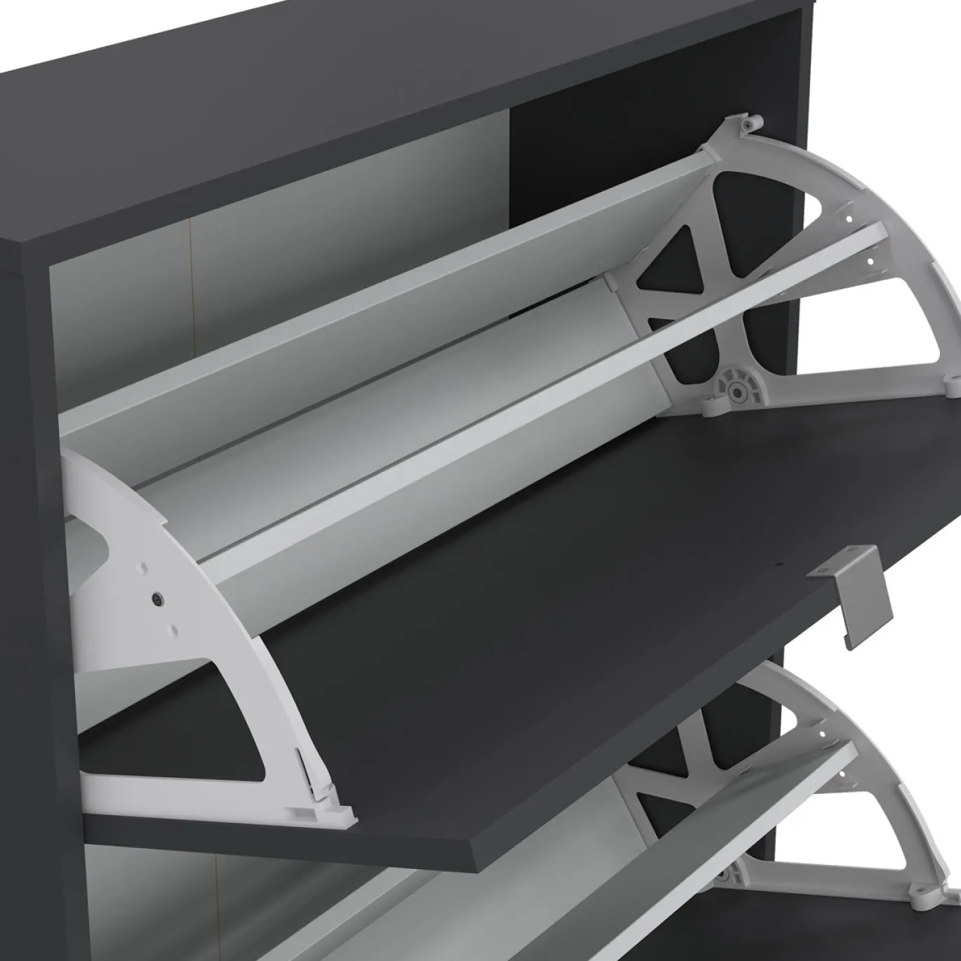 Schoenenkast Shoes Matgrijs 3-vakken - Giga Living