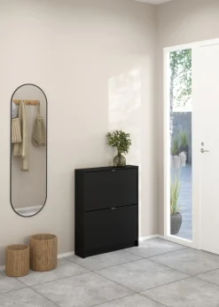 Schoenenkast Shoes Mat Zwart 2-vakken - Giga Living