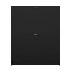 Schoenenkast Shoes Mat Zwart 2-vakken - Giga Living