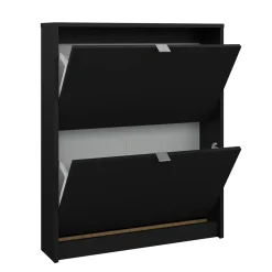 Schoenenkast Shoes Mat Zwart 2-vakken - Giga Living