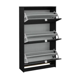 Schoenenkast Shoes Mat Zwart 3-vakken - Giga Living