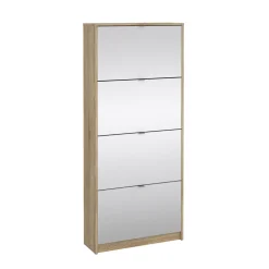 Schoenenkast Shoes Naturel Met Spiegel - Giga Living