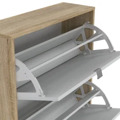 Schoenenkast Shoes Naturel Met Spiegel - Giga Living