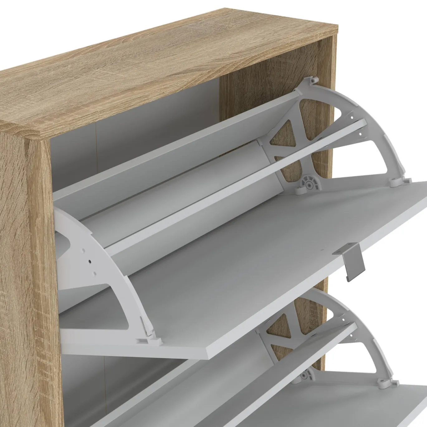 Schoenenkast Shoes Naturel Met Spiegel - Giga Living
