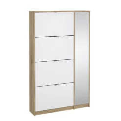 Schoenenkast Shoes Naturel/Wit Hoogglans 162cm - Giga Living