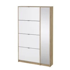 Schoenenkast Shoes Naturel/Wit Hoogglans 162cm - Giga Living