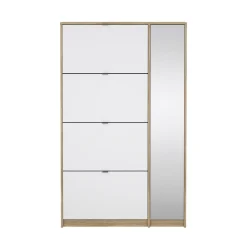 Schoenenkast Shoes Naturel/Wit Hoogglans 162cm - Giga Living