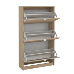 Schoenenkast Shoes 3 vakken + 2 Lagen Hickory - Giga Living