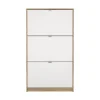 Schoenenkast Shoes Wit/Naturel 3-vakken - Giga Living