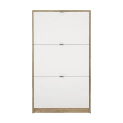Schoenenkast Shoes Wit/Naturel 3-vakken - Giga Living