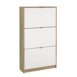 Schoenenkast Shoes Wit/Naturel 3-vakken - Giga Living