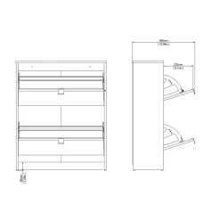 Schoenenkast Shoes Wit 2-vakken - Giga Living