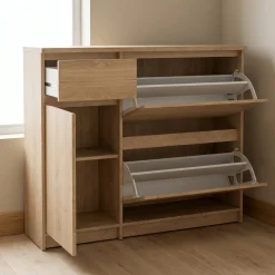 Schoenenkast Ylva Hickory - Giga Living