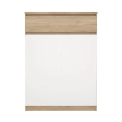 Schoenenkast Ylva met 2 deuren + 1 lade Wit Hickory - Giga Living