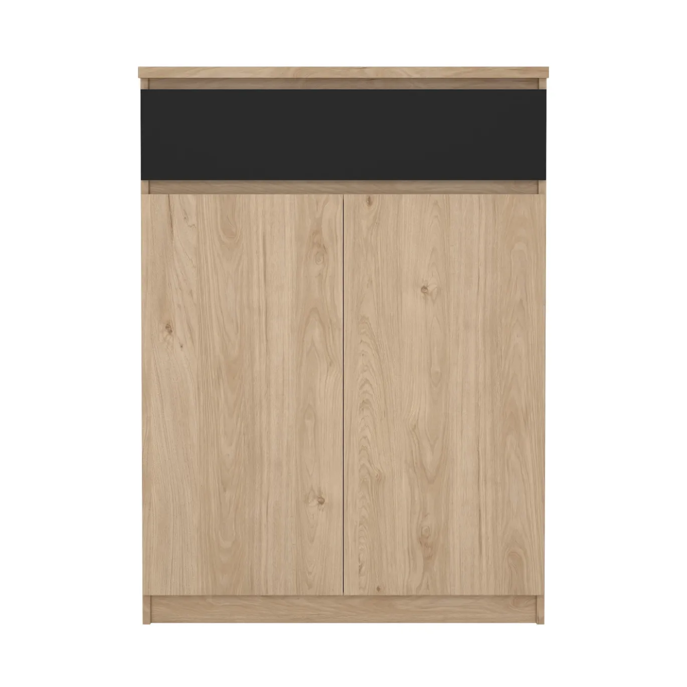 Schoenenkast Ylva met 2 deuren + 1 lade Matzwart Hickory - Giga Living