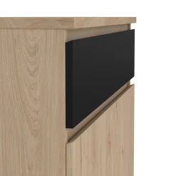 Schoenenkast Ylva met 2 deuren + 1 lade Matzwart Hickory - Giga Living