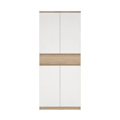 Schoenenkast Ylva met 4 deuren + 1 lade Wit Hickory - Giga Living