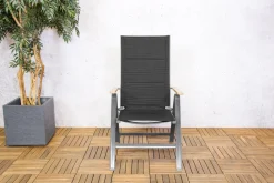SenS-Line Verstelbare Tuinstoel Pisa Zwart/Houtlook