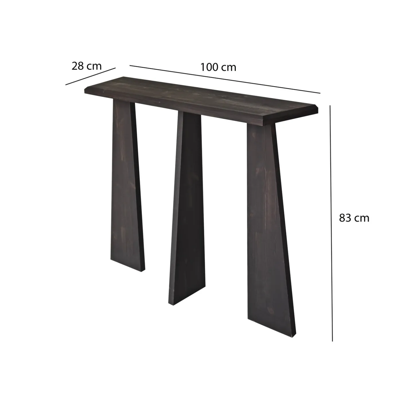 Sidetable Cleopatra Antraciet 100cm