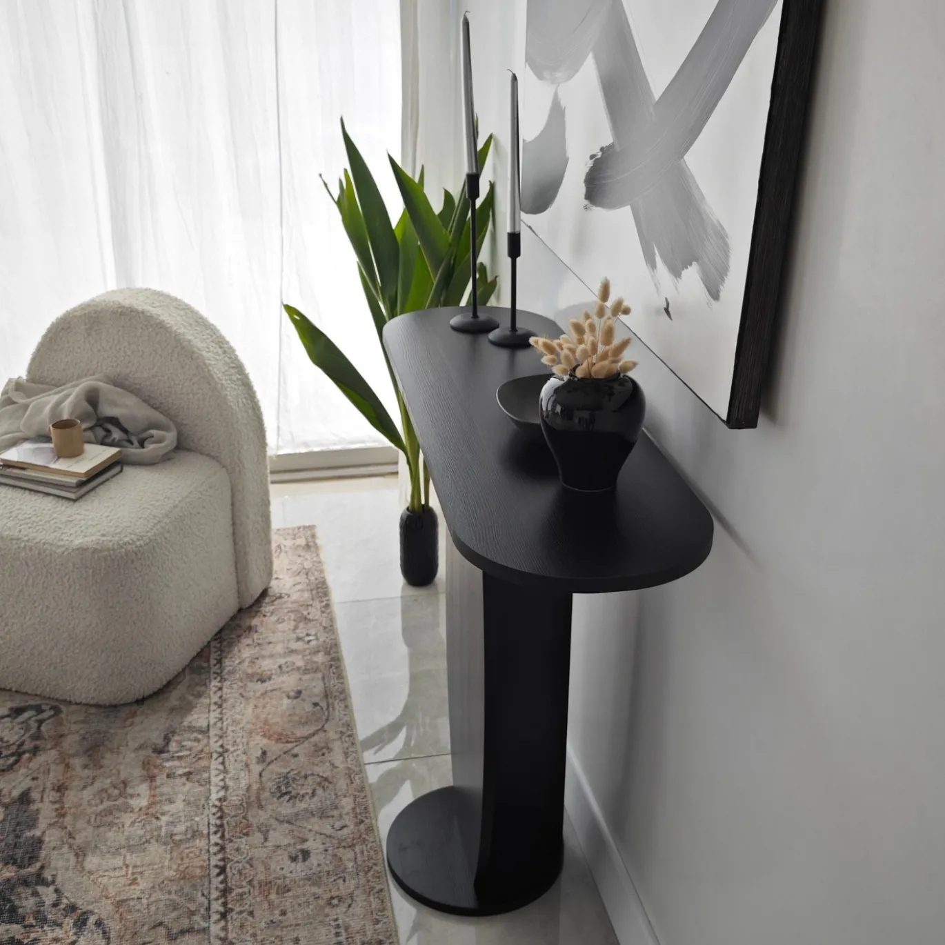 Sidetable Ellittica Antraciet 100cm