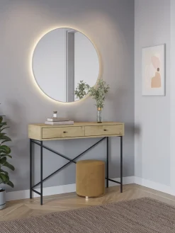 Sidetable Titan 2L Eiken met Metaal - Giga Meubel