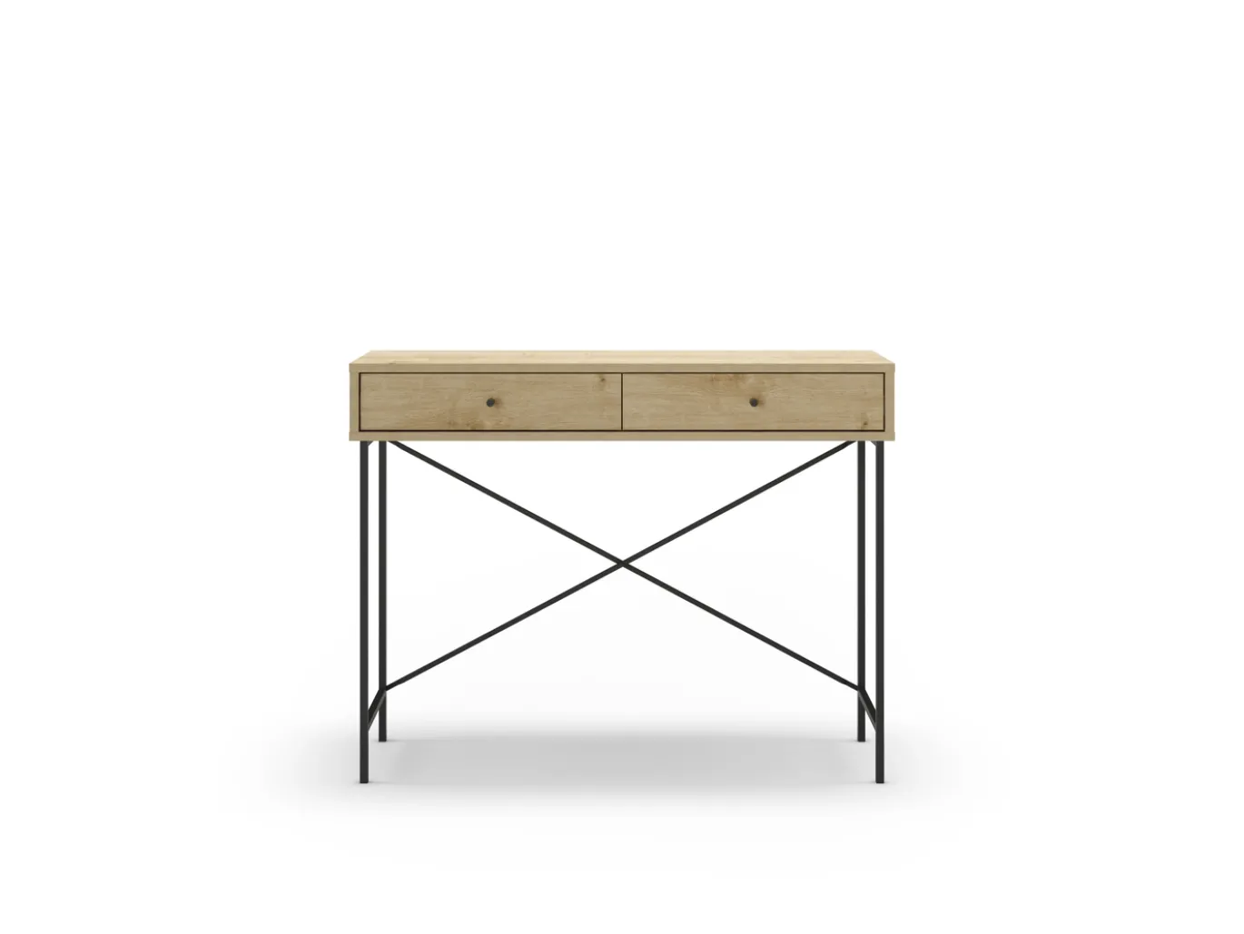 Sidetable Titan 2L Eiken met Metaal - Giga Meubel