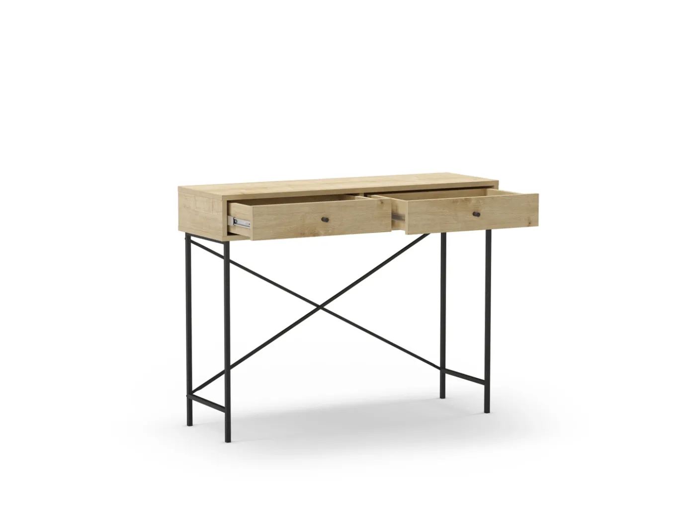 Sidetable Titan 2L Eiken met Metaal - Giga Meubel