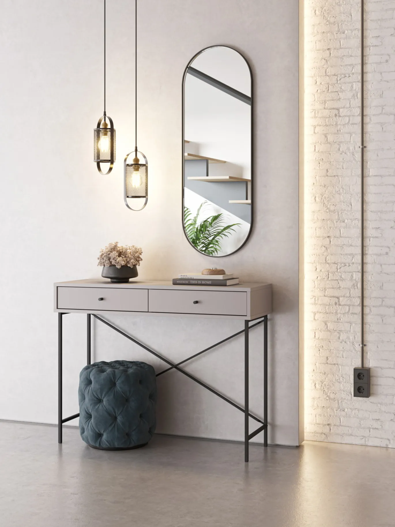 Sidetable Titan 2L Mokka met Metaal - Giga Meubel