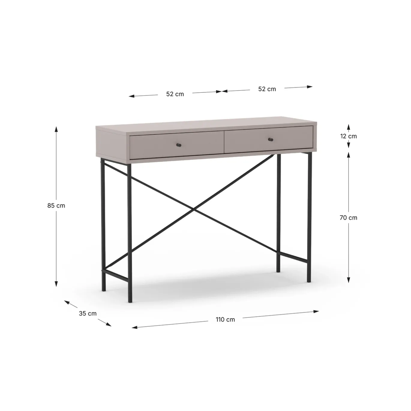 Sidetable Titan 2L Mokka met Metaal - Giga Meubel
