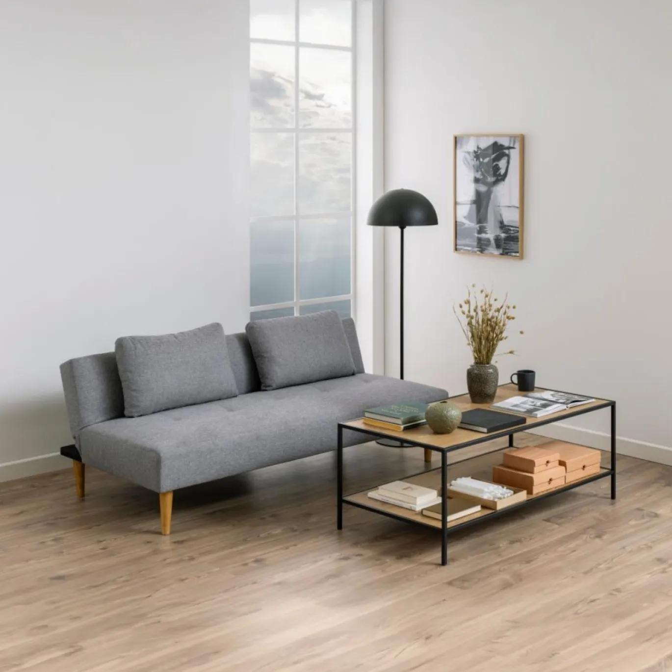 Slaapbank Malven Lichtgrijs Malmo 180cm - Giga Living