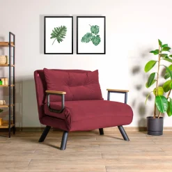 Slaapfauteuil Sando Single Bordeaux