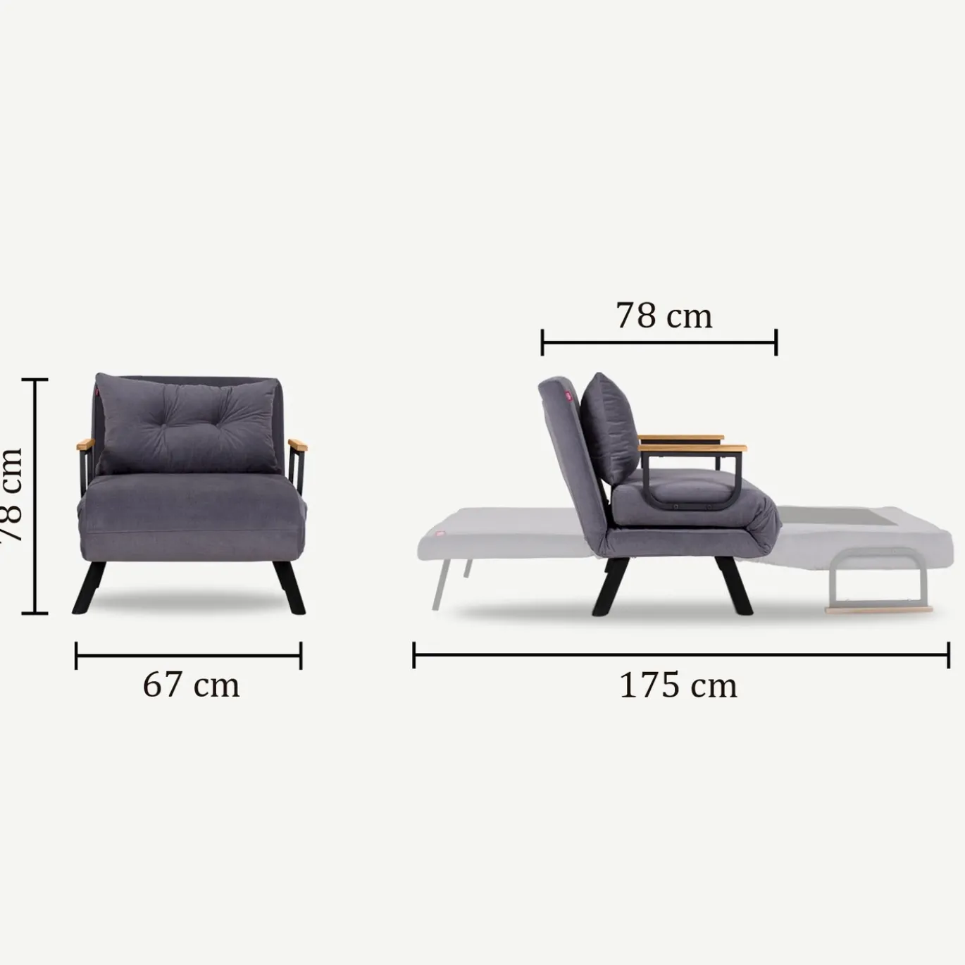 Slaapfauteuil Sando Single Lichtbruin