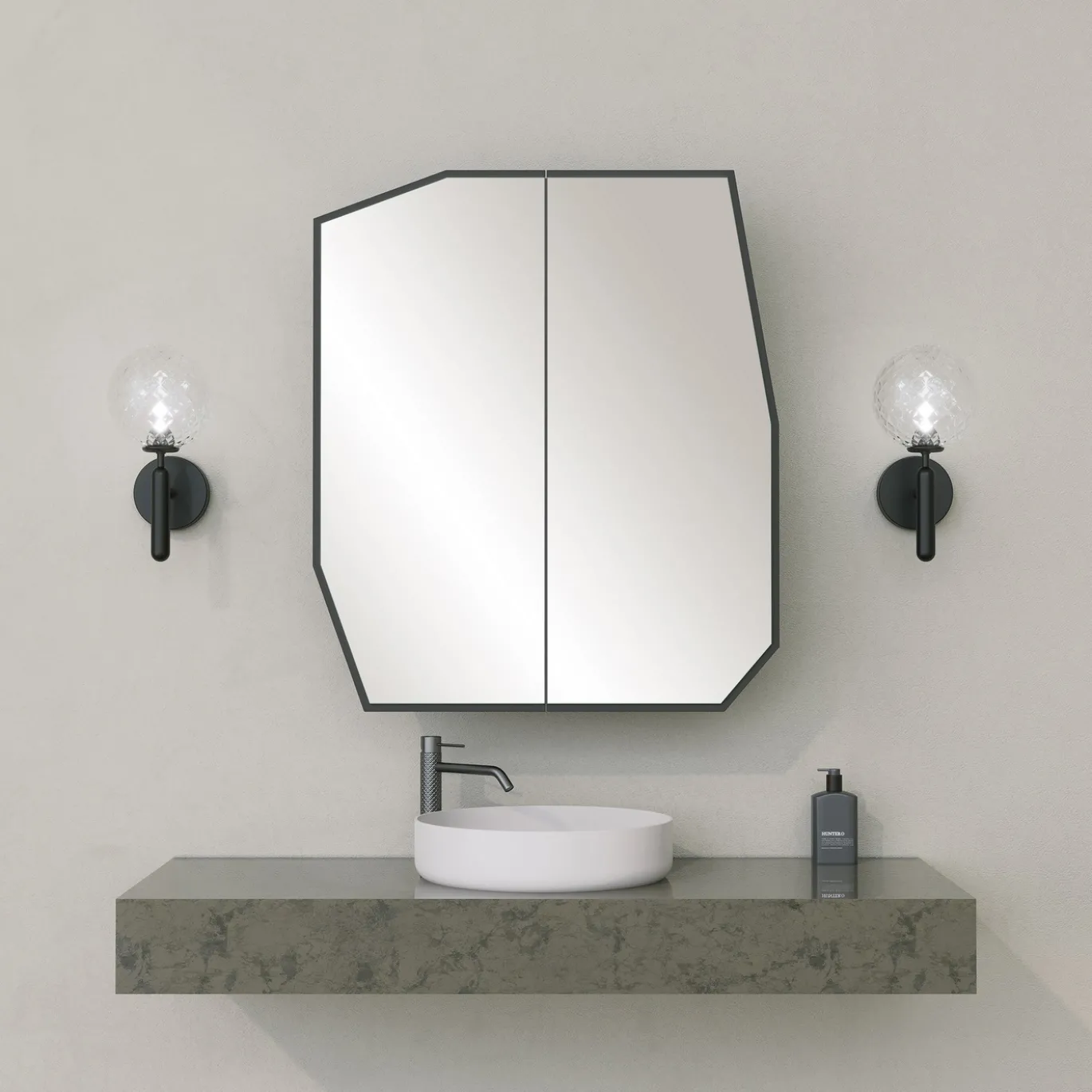 Spiegelkast Quartz Zwart