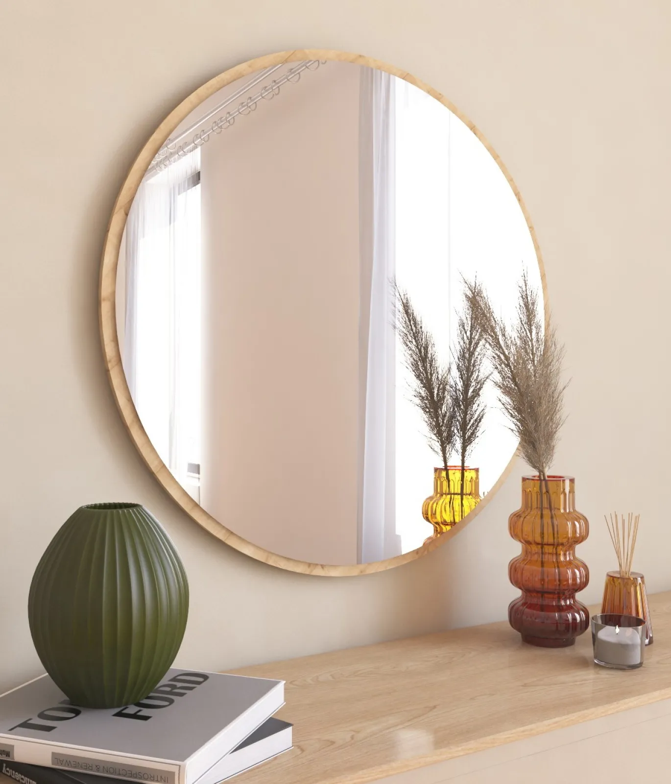 Spiegel Ozze Naturel Ø60cm