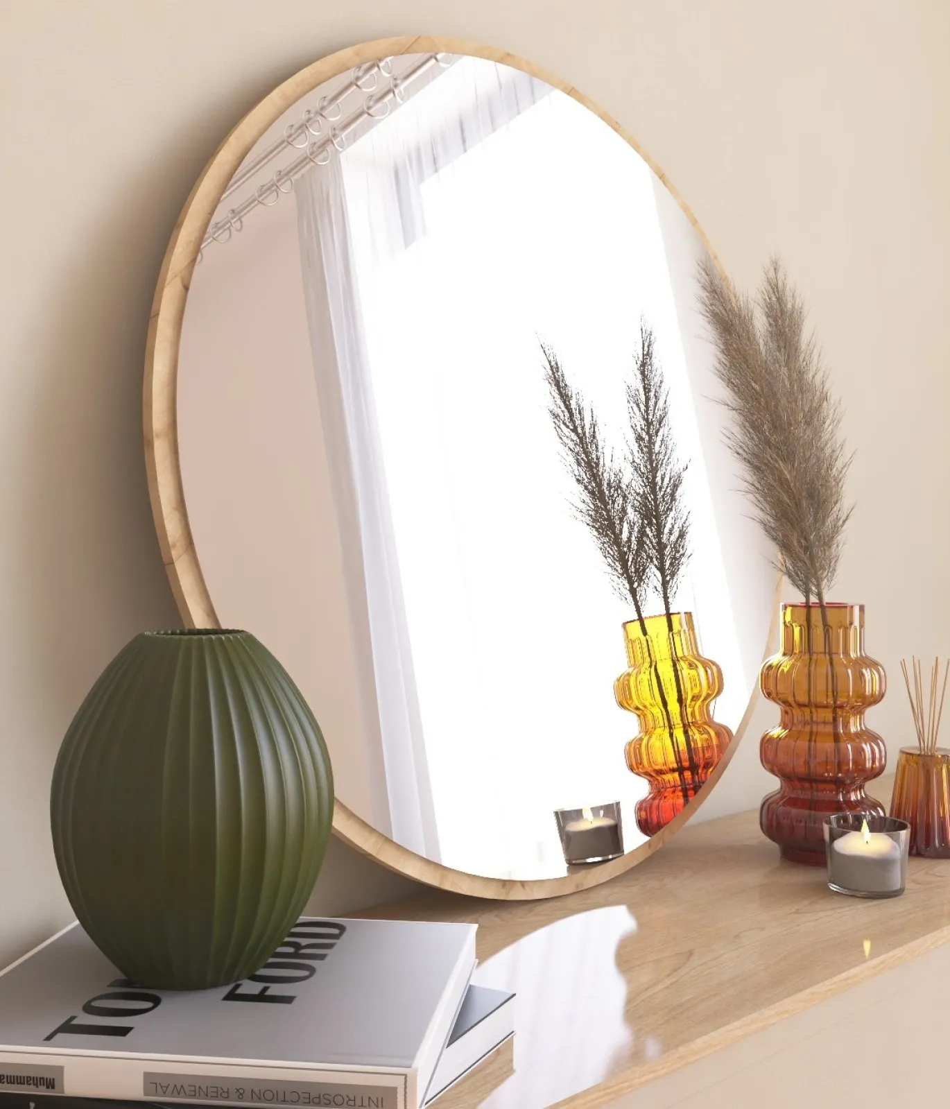 Spiegel Ozze Naturel Ø60cm