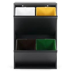 Spinder Design Afvalscheider Gigi 4 Zwart 60x92cm
