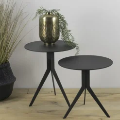 Spinder Design Bijzettafel Daley Low Zwart Ø40cm