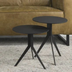 Spinder Design Bijzettafel Daley Low Zwart Ø40cm