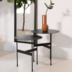 Spinder Design Bijzettafel Mira Low Zwart Ø40cm